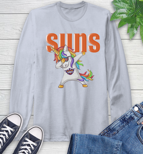 Phoenix Suns NBA Basketball Funny Unicorn Dabbing Sports Long Sleeve T-Shirt 6