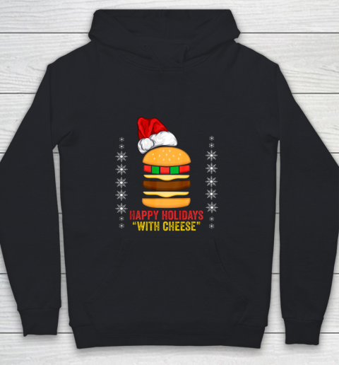 Happy Holidays with Cheese shirt Christmas cheeseburger Gift Youth Hoodie