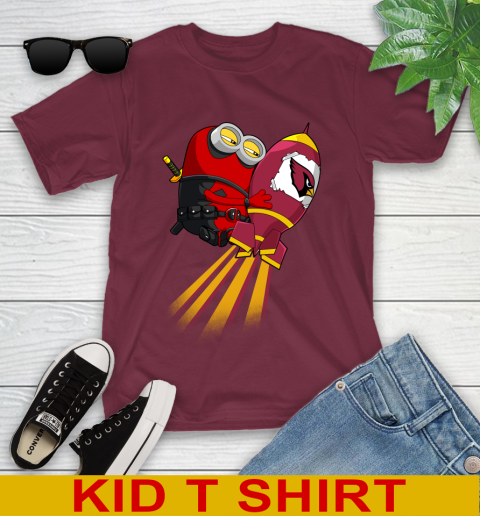 NFL Football Arizona Cardinals Deadpool Minion Marvel Shirt Youth T-Shirt 5