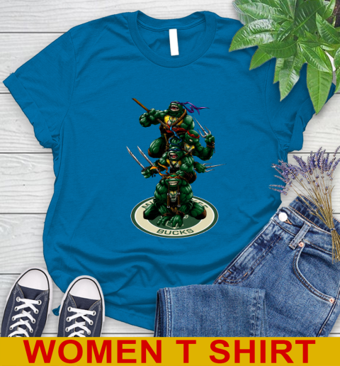 NBA Basketball Milwaukee Bucks Teenage Mutant Ninja Turtles Shirt Women's T-Shirt 7