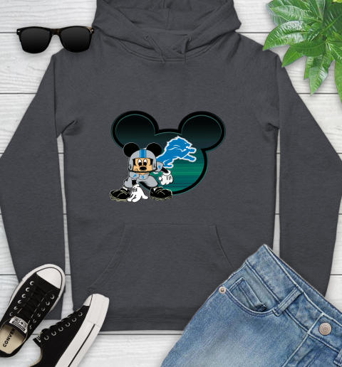 NFL Detroit Lions Mickey Mouse Disney Football T Shirt Youth Hoodie 8