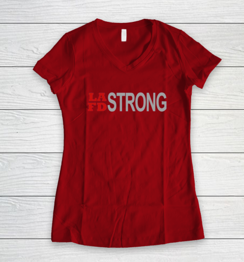 LAFD Strong Women's V-Neck T-Shirt 10