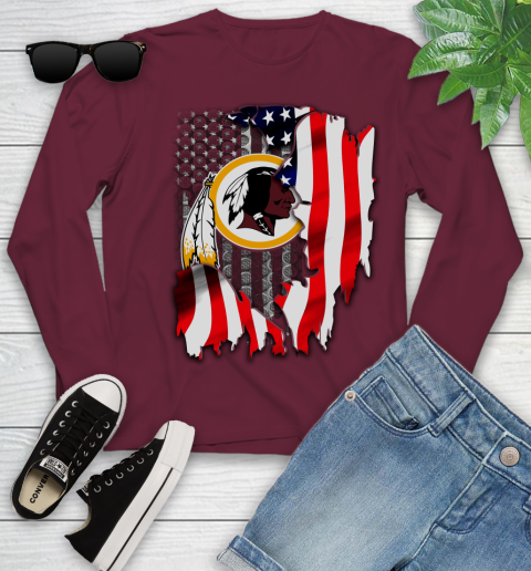 Washington Redskins NFL Football American Flag Youth Long Sleeve 6
