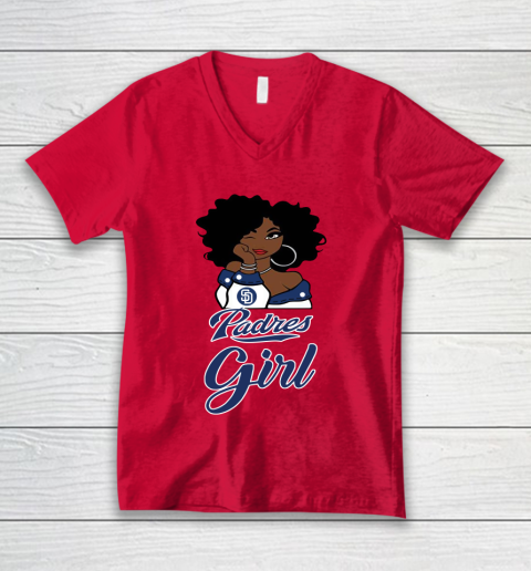 San Diego Padress Girl MLB V-Neck T-Shirt 7