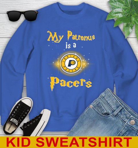 NBA Basketball Harry Potter My Patronus Is A Indiana Pacers Youth Sweatshirt 6
