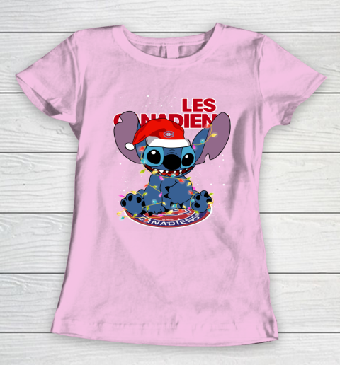 Montreal Canadiens NHL Hockey noel stitch Christmas Women's T-Shirt 6