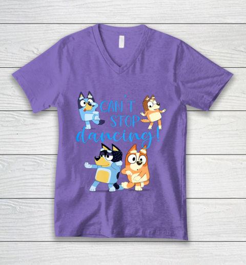 Bluey Dad Cant Stop Dancing For Father Day V-Neck T-Shirt 9