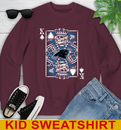 Carolina Panthers NFL Football The King Of Spades Death Cards Shirt Youth Sweatshirt 4