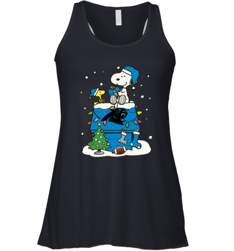 A Happy Christmas With Carolia Panthers Snoopy Racerback Tank