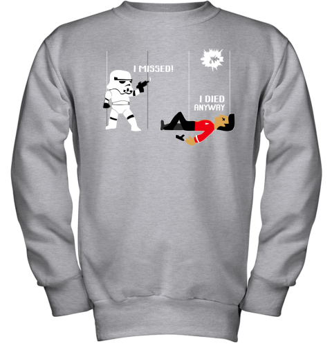 6sj3 star wars star trek a stormtrooper and a redshirt in a fight shirts youth sweatshirt 47 front sport grey