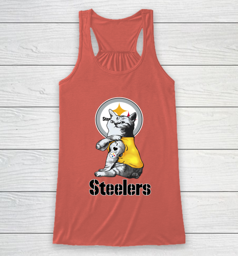 NFL Football My Cat Loves Pittsburgh Steelers Racerback Tank 3