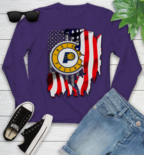 Indiana Pacers NBA Basketball American Flag Youth Long Sleeve - Image 5