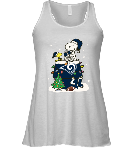 A Happy Christmas With Los Angeles Rams Snoopy Racerback Tank