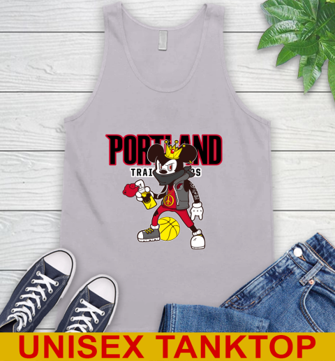 Portland Trail Blazers NBA Basketball Mickey Peace Sign Sports Tank Top 4