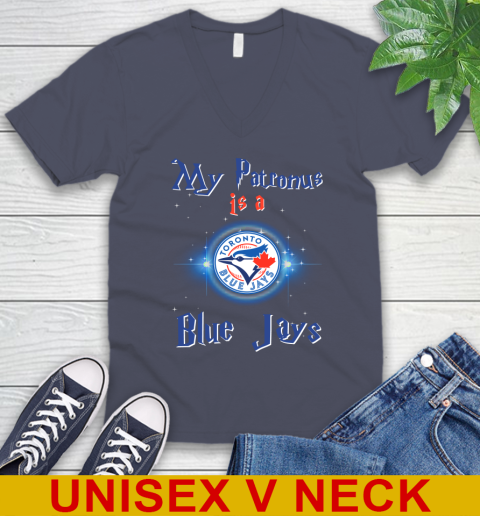 MLB Baseball Harry Potter My Patronus Is A Toronto Blue Jays V-Neck T-Shirt 7
