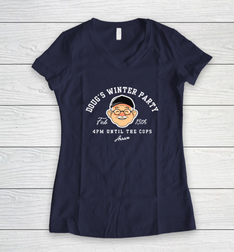 Dougs Winter Party February, Invite Winter Party Celebrate Women's V-Neck T-Shirt 7