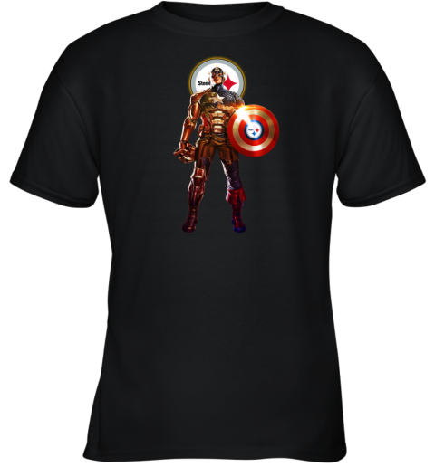 NFL Captain America Pittsburgh Steelers Youth T-Shirt NFL Captain America Pittsburgh Steelers Youth T-Shirt