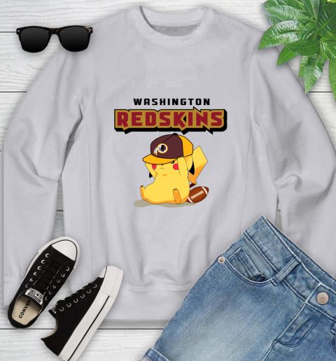 NFL Pikachu Football Washington Redskins Youth Sweatshirt 4