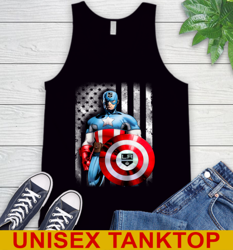 Los Angeles Kings NHL Hockey Captain America Marvel Avengers American Flag Shirt Tank Top