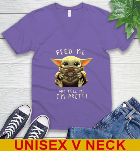 Feed Me And Tell Me I'm Pretty Baby Yoda Star Wars Shirts V-Neck T-Shirt 8