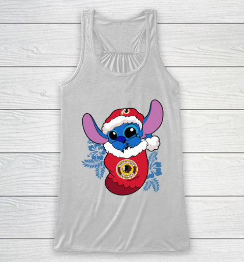 Washington Redskins Christmas Stitch In The Sock Funny Disney NFL Racerback Tank 2