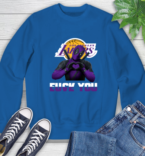 NBA Los Angeles Lakers Deadpool Love You Fuck You Basketball Sweatshirt 9