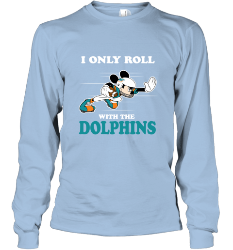 NFL Mickey Mouse I Only Roll With Miami Dolphins Women's T-Shirt 