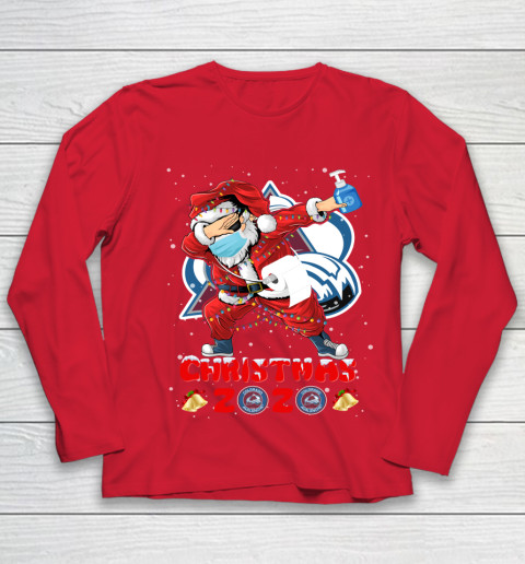 Colorado Avalanche Funny Santa Claus Dabbing Christmas 2020 NHL Youth Long Sleeve 8