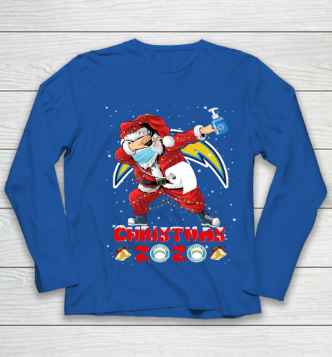 Los Angeles Chargers Funny Santa Claus Dabbing Christmas 2020 NFL Youth Long Sleeve 7