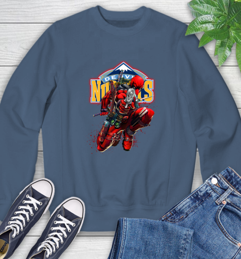 NBA Deadpool Marvel Comics Sports Basketball Denver Nuggets Sweatshirt 7