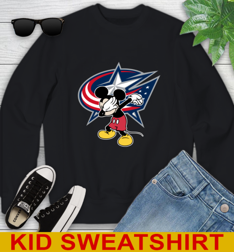 Columbus Blue Jackets NHL Hockey Dabbing Mickey Disney Sports Youth Sweatshirt 2