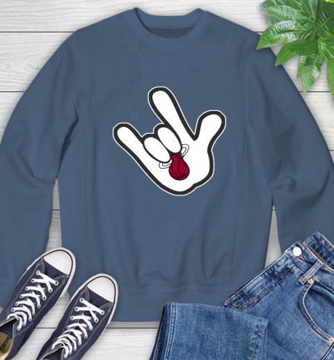 Miami Heat NBA Basketball Mickey Rock Hand Disney Sweatshirt 7