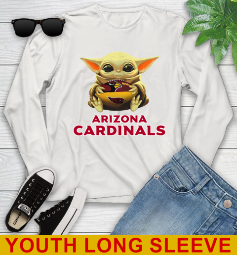 NFL Football Arizona Cardinals Baby Yoda Star Wars Shirt Youth Long Sleeve 12