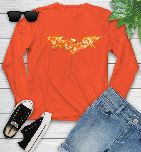 NHL Chicago Blackhawks Batman Logo DC Hockey Sports Shirts Youth Long Sleeve 3