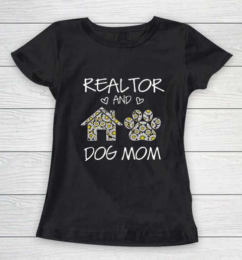 Dog Mom Shirt Realtor And Dog Mom Wildflowers Daisy Women's T-Shirt
