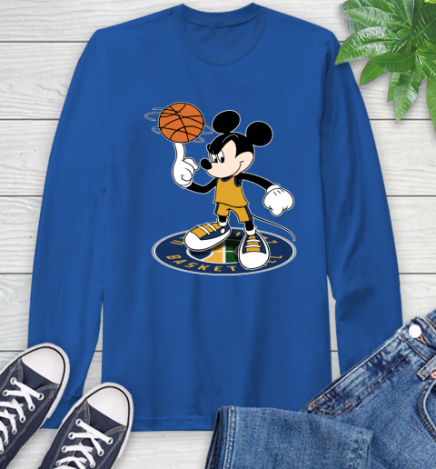 NBA Basketball Utah Jazz Cheerful Mickey Disney Shirt Long Sleeve T-Shirt 10