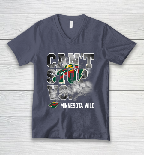 NHL Minnesota Wild Hockey Can't Stop Vs V-Neck T-Shirt 7