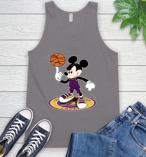 NBA Basketball Los Angeles Lakers Cheerful Mickey Disney Shirt Tank Top 7