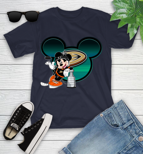 NHL Anaheim Ducks Stanley Cup Mickey Mouse Disney Hockey T Shirt Youth T-Shirt 3