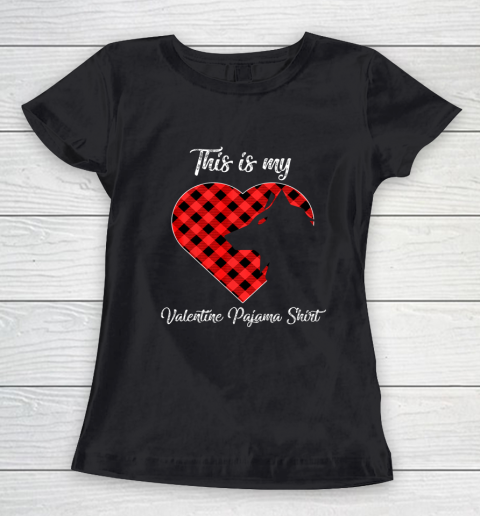 This Is My Valentine Pajama Shirt Wolf Valentines Day Women's T-Shirt