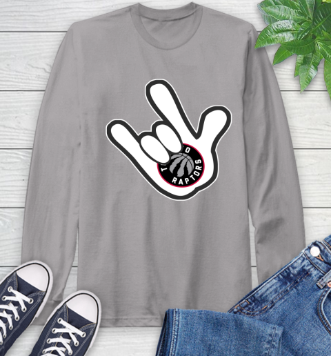 Toronto Raptors NBA Basketball Mickey Rock Hand Disney Long Sleeve T-Shirt 6