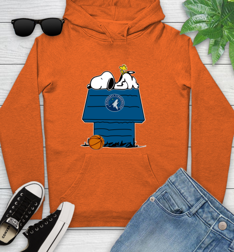 Minnesota Timberwolves NBA Basketball Snoopy Woodstock The Peanuts Movie Youth Hoodie 5