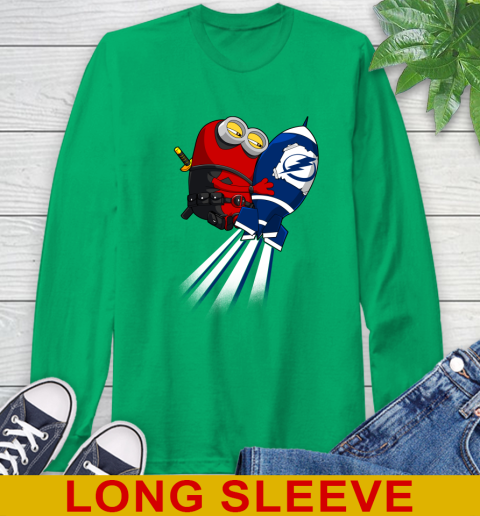 NHL Hockey Tampa Bay Lightning Deadpool Minion Marvel Shirt Long Sleeve T-Shirt 8