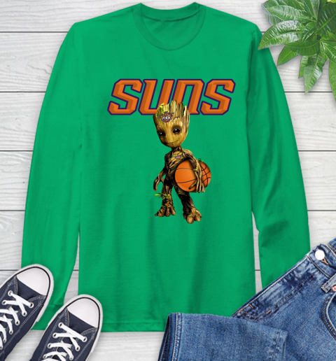 Phoenix Suns NBA Basketball Groot Marvel Guardians Of The Galaxy Long Sleeve T-Shirt - Image 8