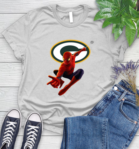 NFL Spider Man Avengers Endgame Football Green Bay Packers Women's T-Shirt