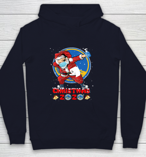 Golden State Warriors Funny Santa Claus Dabbing Christmas 2020 NBA Youth Hoodie 2