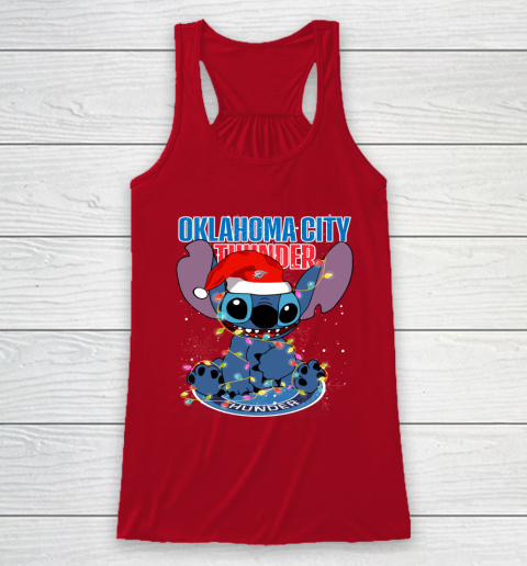 Oklahoma City Thunder NBA noel stitch Basketball Christmas Racerback Tank 4