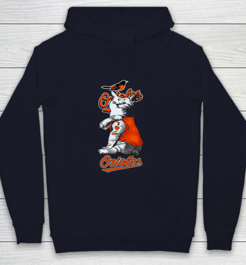 MLB Baseball My Cat Loves Baltimore Orioles Youth Hoodie 2