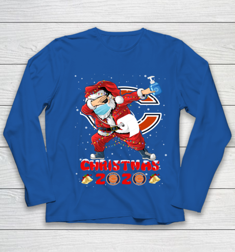 Chicago Bears Funny Santa Claus Dabbing Christmas 2020 NFL Youth Long Sleeve 7