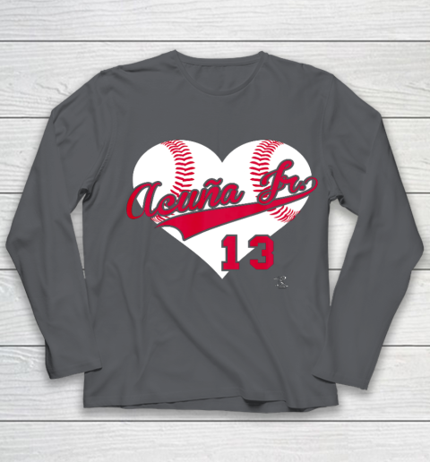 Ronald Acuna Jr Baseball Heart Gameday Youth Long Sleeve 6